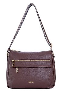 BOLSA EM COURO GRANDE TRANSVERSAL MARROM CAFÉ CÓD-802