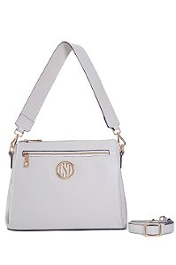BOLSA COURO GRANDE ESTRUTURADA QUADRADA BRANCO OFF CÓD-661
