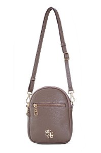BOLSA EM COURO PEQUENA TRANSVERSAL MARROM NOZES CÓD-806