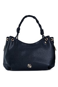 BOLSA EM COURO GRANDE MACIA COR PRETA CÓD-808