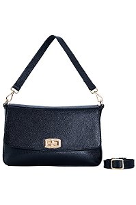 BOLSA EM COURO GRANDE ESTRUTURADA RETANGULAR PRETO CÓD-814