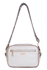 BOLSA EM COURO PEQUENA TRANSVERSAL BRANCO OFF CÓD-807