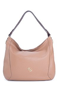 BOLSA EM COURO GRANDE MACIA MARROM CARAMELO CÓD-809