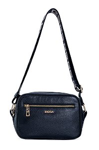 BOLSA EM COURO PEQUENA TRANSVERSAL COR PRETA CÓD-807