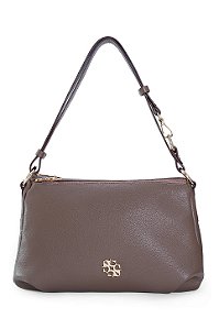 BOLSA EM COURO GRANDE MACIA MARROM NOZES CÓD-815