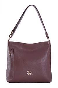 BOLSA EM COURO GRANDE MACIA MARROM CAFÉ CÓD-819