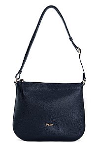 BOLSA EM COURO GRANDE TRANSVERSAL PRETO CÓD- 823