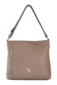 BOLSA EM COURO GRANDE MACIA MARROM ARGILA CÓD-819