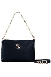 BOLSA EM COURO PEQUENA ESTRUTURADA PRETA CÓD-825