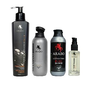 Kit de RESPEITO Balm Óleo e Máscara Shampoo - ARABO Pure Blood