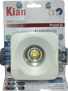 Spot Led Proof Quadrado 10w Bivolt 4k