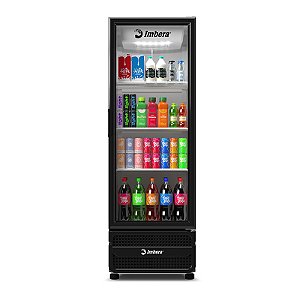 Expositora Refrigerada Bivolt Inverter VRS16 Porta de Vidro Full Black 485L  interno branco Imbera