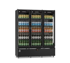 Cervejeira Extra frioVanguarda total Black Preto 3 Portas Refrimate Cor:Preto-220v
