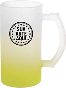 CANECA JATEADA EM VIDRO DEGRADÊ 475ml
