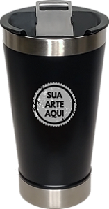 COPO TÉRMICO EM AÇO INOX COM TAMPA E ABRIDOR DE GARRAFA - 473ml
