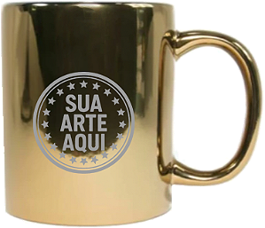 CANECA CROMADA - DOURADA - 325ml