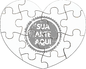 QUEBRA-CABEÇAS MDF - CORAÇÃO - 14 PEÇAS