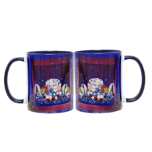 PAR DE CANECAS FELIZ NATAL (AZUL)