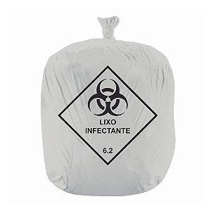 SACO DE LIXO 40L 45X55 BRANCO INFECTANTE PCT C/ 100UN