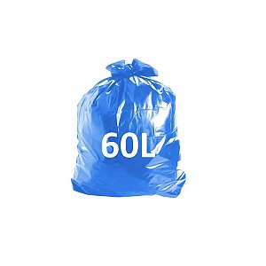 SACO DE LIXO 60L 60X65 AZUL 0,4 PCT C/  100UN