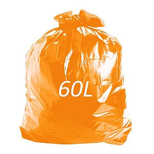 SACO DE LIXO 60L 60X70 LARANJA 0,4 PCT C/  10UN