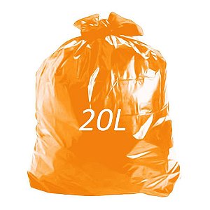 SACO DE LIXO 20L 40X45 LARANJA 0,4 PCT C/  100UN