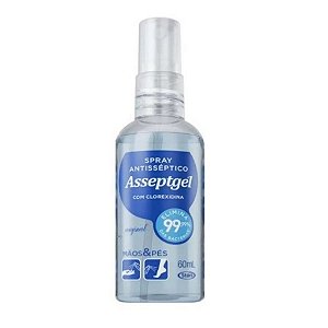 ALCOOL ANTISSEPTICO SPRAY CLOREXIDINA ORIGINAL 60 ML - ASSEPTGEL