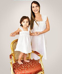 Camisola Virinoj Branca com detalhe Pipoquinha e Renda