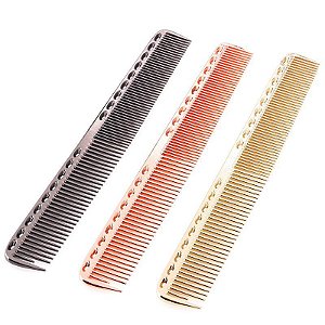 Pente De Corte Metal Alumínio Separador Mecha Para Barbeiro e Cabeleireiro 21,5 Cm