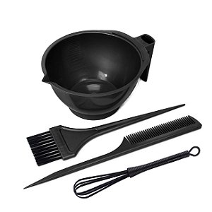 Kit de Tintura Química com Pincel Pente Misturador de Tinta e Cumbuca Plástica Tigela Coloração Banho de Lua Santa Clara
