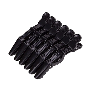 Kit 6 Presilhas Prendedor de Cabelo Clip Crocodilo Bico de Pato Profissional Jacaré