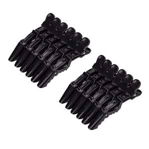 Kit 12 Presilhas Prendedor de Cabelo Clip Crocodilo Bico de Pato Profissional Jacaré