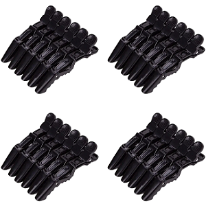 Kit 24 Presilhas Prendedor de Cabelo Clip Crocodilo Bico de Pato Profissional Jacaré