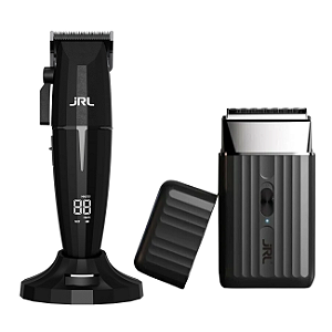 Kit Máquina Corte de Cabelo FF 2020C Black Onyx Sem fio Cordless  e Máquina Acabamento e Barbear JRL Sf Pro Shaver Black