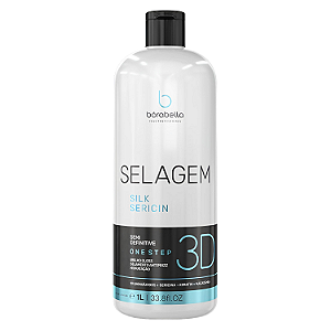 Selagem 3D Brilho Gloss Semi Definitiva Sem Formol 1L Anti Frizz Redução de Volume e Alinhamento Profissional 1 Passo