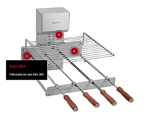 Churrasqueira Rotativa Versa Grill com Grelha Elevatória