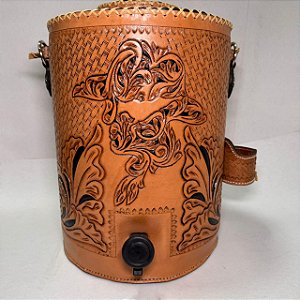 Garrafa Térmica Tereré Personalizada 12 Litros Couro Zanin Couros Premium