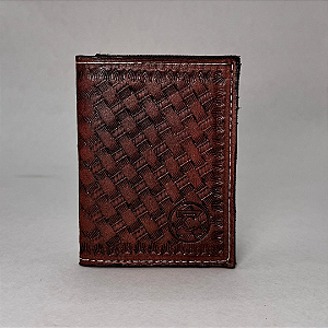 Carteira Balaiada Couro Masculina Vertical Artesanal Zanin Couros Premium