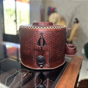Garrafa Personalizada Térmica para Tereré 6 litros Em Couro Zanin Couros Premium