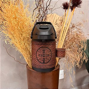 Garrafa Térmica 2,5 Litros Revestida em Couro - Linha Essential Marrom