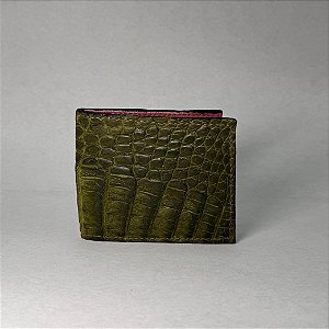 Carteira Masculina Couro de Jacaré Legítimo Artesanal - Zanin Couros Premium
