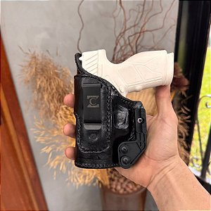 Coldre Velado Preto em Couro Legítimo com Slep Zanin Couros