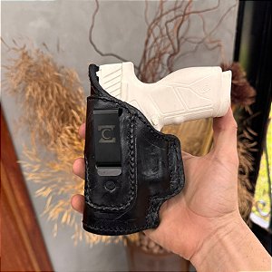 Coldre Velado Preto em Couro Legítimo Zanin Couros