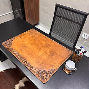 Mouse Pad em Couro Premium Zanin Couros – Kit Escritório