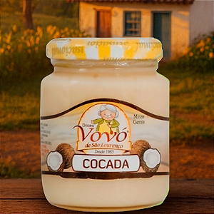 Cocada Cremosa 270g – Um Clássico dos Doces Caseiros de Minas Gerais + BRINDE Espátula em Madeira Maciça de Alta Qualidade
