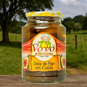 Doce de Figo em Calda 350g - A Delícia Caseira da Vovó, Sabor Inesquecível + BRINDE Espátula em Madeira Maciça de Alta Qualidade