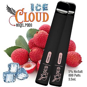 POD DESCARTÁVEL 800 puffs Lychee Ice 5% NICSALT - CLOUD ANGEL