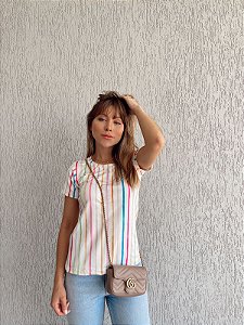 TSHIRT BASIC TL LISTRINHAS COLORIDAS