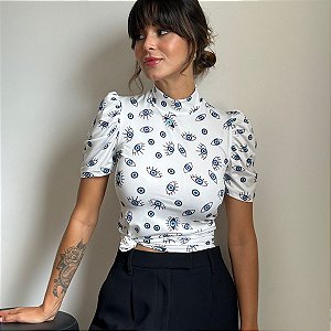 BLUSA PRINCESA GOLA ALTA TL OLHO GREGO