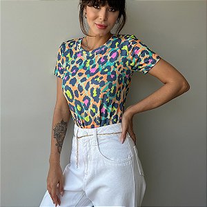TSHIRT BASIC TL ANIMAL PRINT NEON